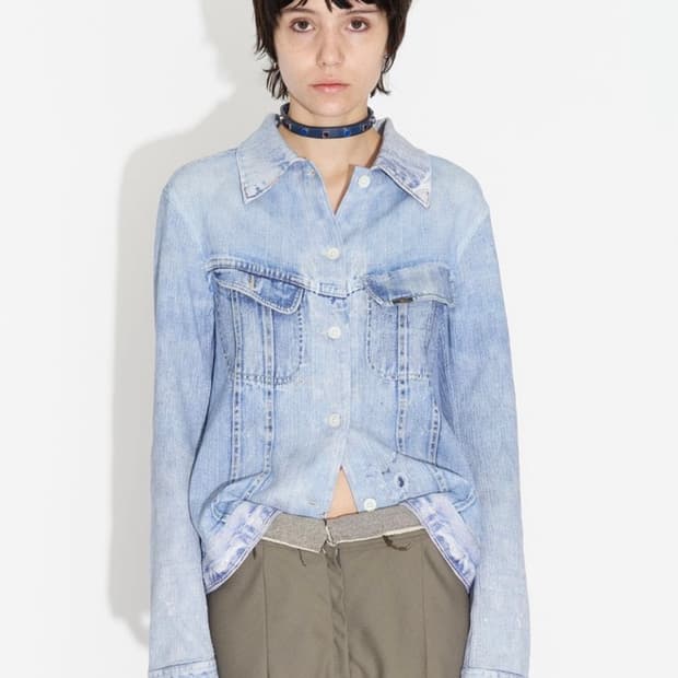 아워레가시 리버스 디지털 프린트 데님셔츠 