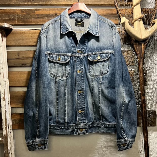 [XL]Lee USA 빈티지 워싱 데님 트러커 자켓