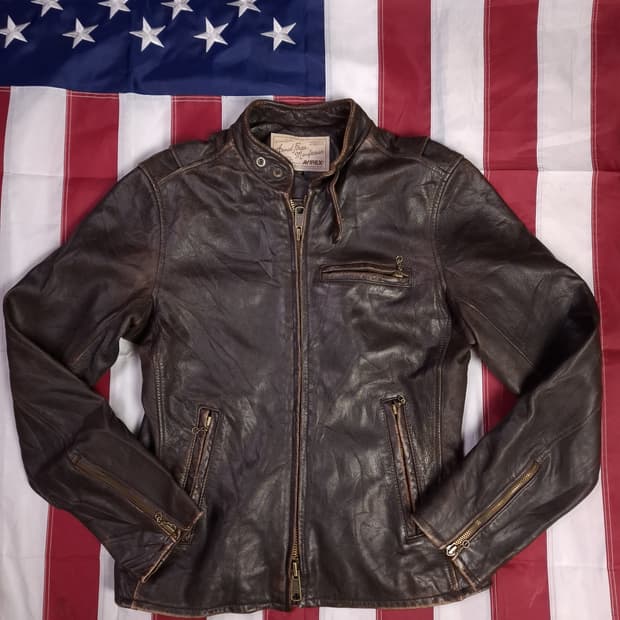 오리지날 아비렉스 리얼레더 싱글 라이더자켓