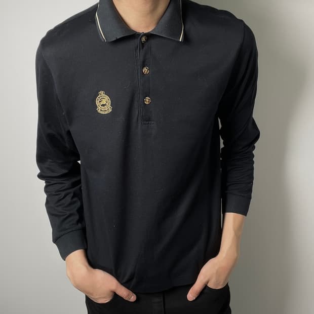 Burberrys 버버리 빈티지 블랙 긴팔 폴로 셔츠 L