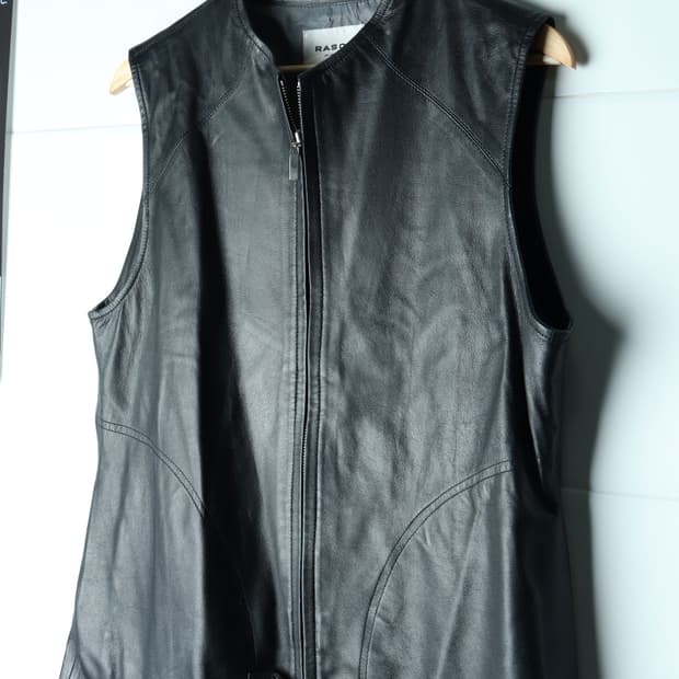 (XL-2XL) 라쉬 집업 바람막이 점퍼자켓 리얼레더 조끼-H34927