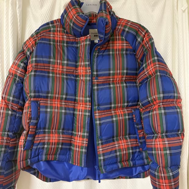 JW앤더슨 체크패딩 유니클로 