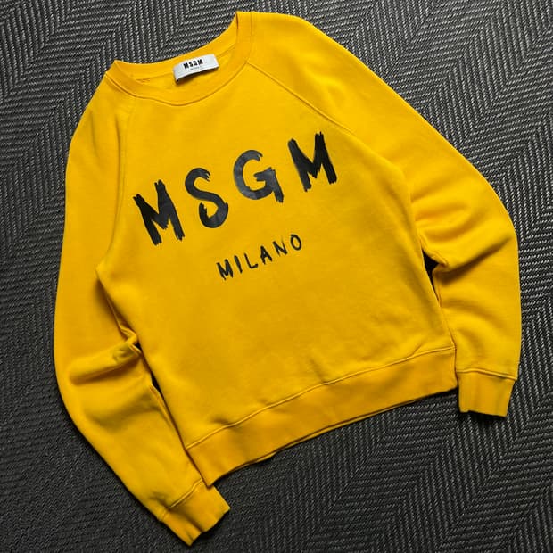MSGM 빅로고 밀라노 크루넥 긴팔 티셔츠y 6049