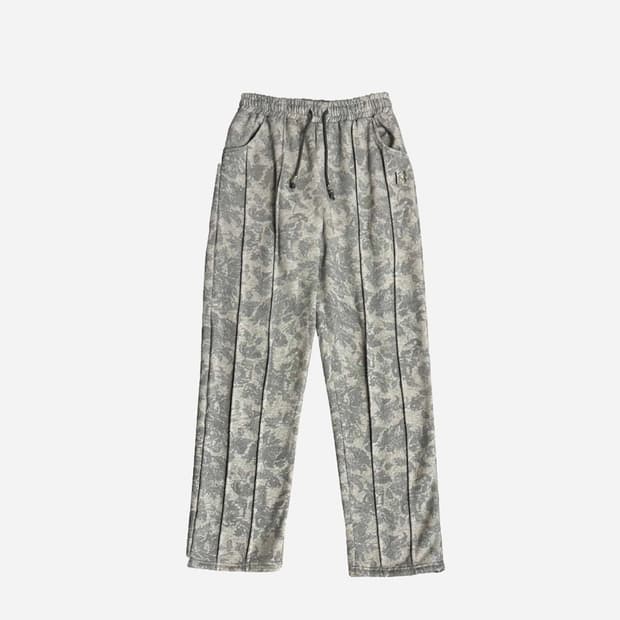 새상품 뉴얼린 플라워 엠블럼 비즈 핀턱 팬츠