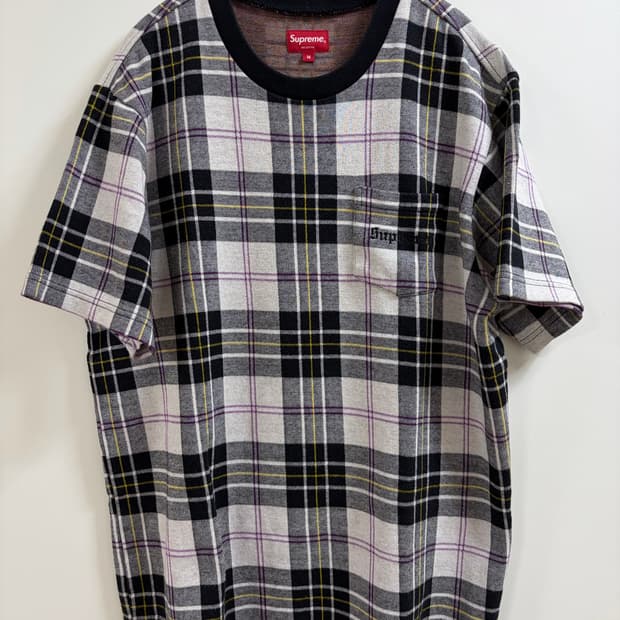 슈프림 타탄 플레이드 포켓티