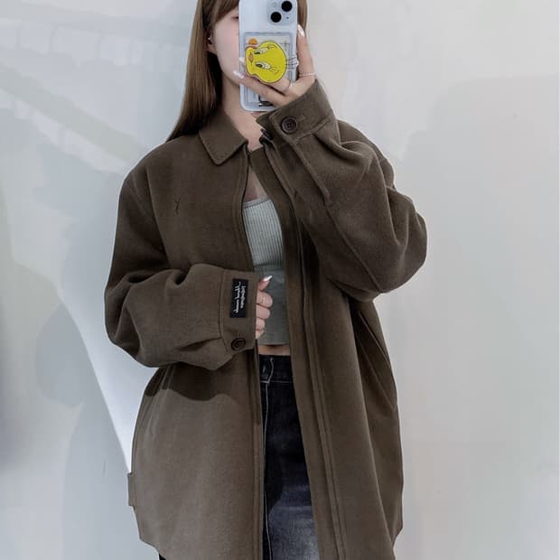 YSL 90’s 모카브라운 핸드메이드 울 자켓