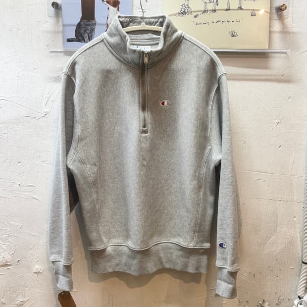 챔피온 리버스 위브 하프 집업 스웻 셔츠