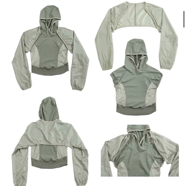 오호스 2-way Hoodie Bolero / Khaki