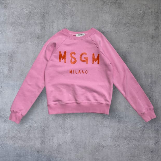 엠에스지엠 MSGM 핑크 밀라노 브러시드 로고 코튼 맨투맨 XS