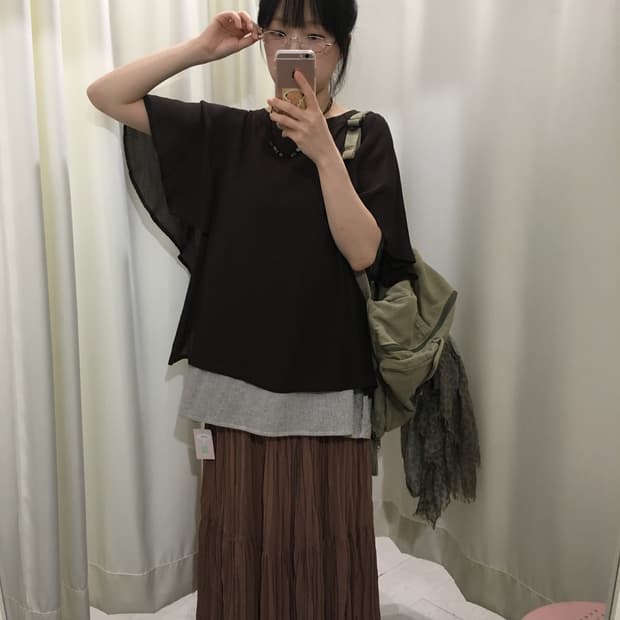 스트라이프 레이어드 블라우스