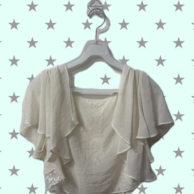 일본빈티지 JPV 페어리 레이스 숏 쉬폰 가디건