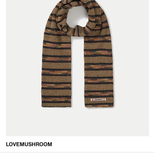 새상품 급처) 러브머쉬룸 니트 머플러 브라운