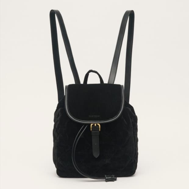 시엔느 누벨르 벨벳 백팩 Nouvelle Velvet Bag[Black]