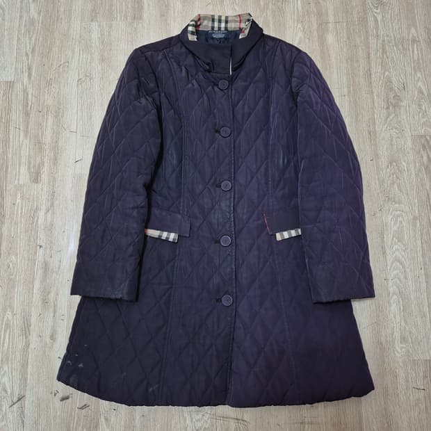 버버리 런던 노바체크 배색 롱 퀼팅자켓 XL(105)