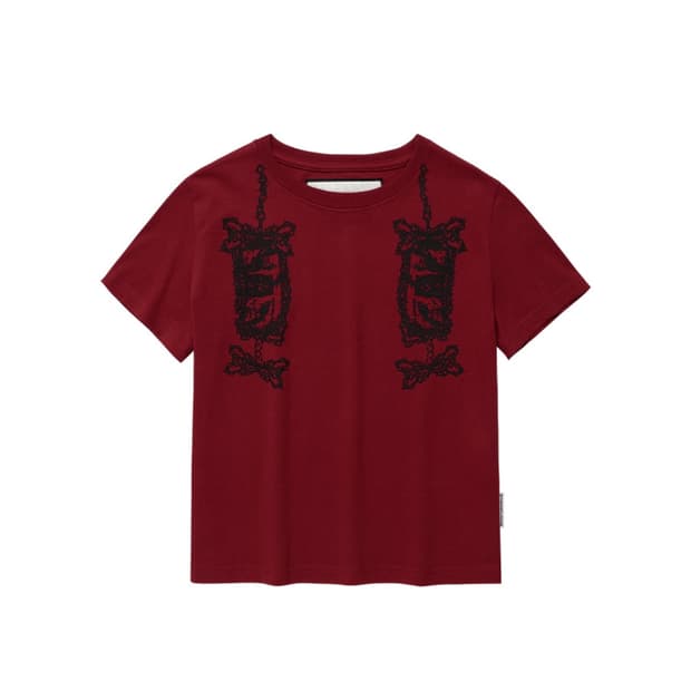 더바이닐하우스 THEVINYLHOUSE CHAIN RIBBON TEE