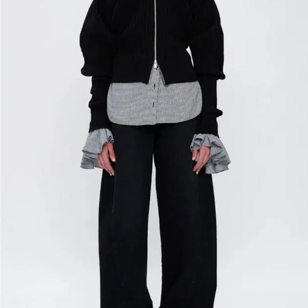 (새상품) 와이씨에이치(YCH) 하이넥 투웨이 디테일 집업 