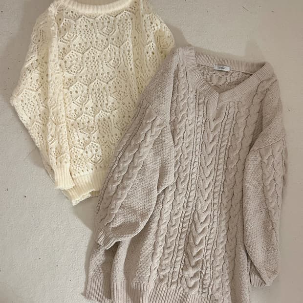 일본빈티지 하구미 사와코 사토미깔 니트 일괄