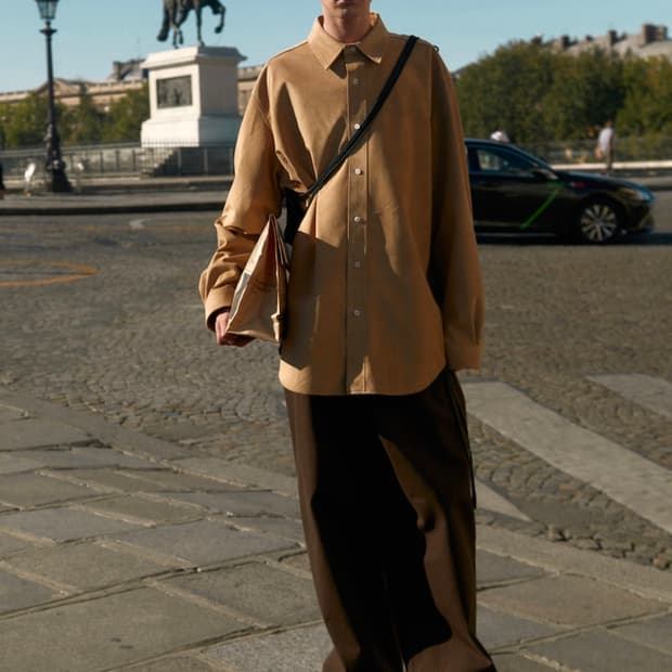 STU 와이드 코튼 팬츠 브라운