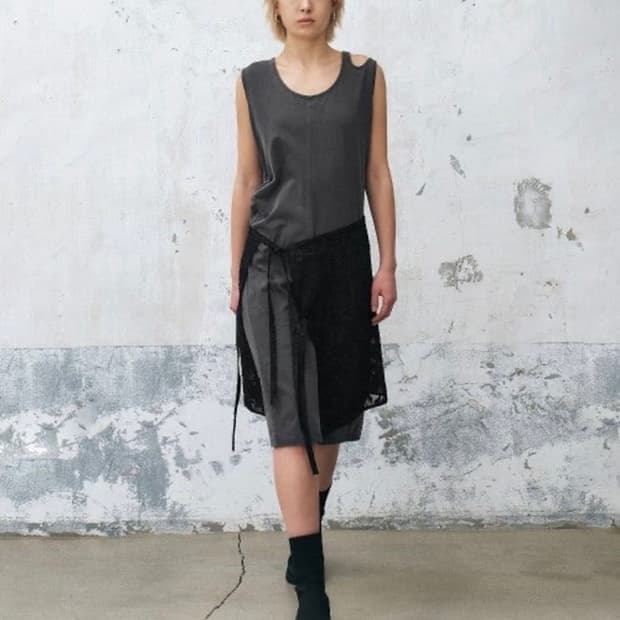 JACQUARD LAYERED SKIRT (black)
