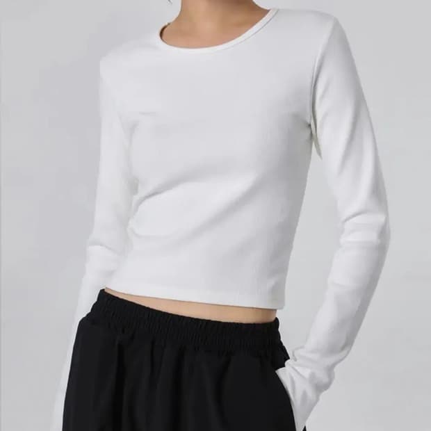 블랙업 포키즈 크롭 긴팔티