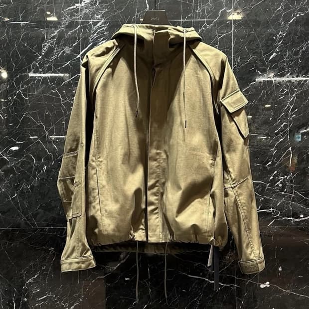 JUUN.J 준지 89만 카키 후드 마원 점퍼