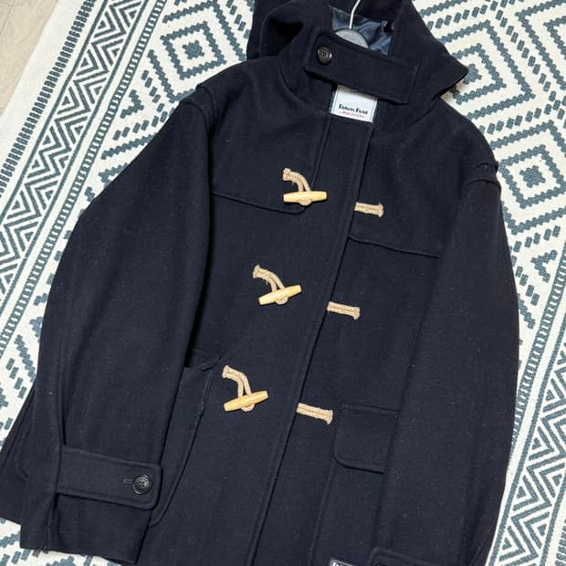 이벳필드 울 오버핏 숏 더플코트 네이비 M