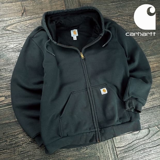 [칼하트] 로고 패치 오버핏 써멀 후드 집업 M20030