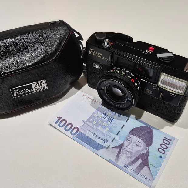 작례O 목측식의 근본 후지카 플래시 데이트 필름카메라 빈티지 필카 가방 