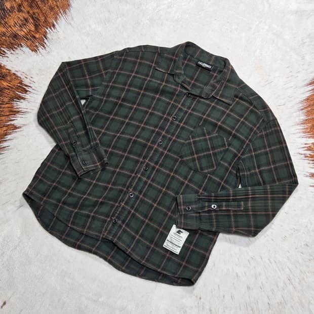 필루미네이트 그린 브라운 체크 셔츠