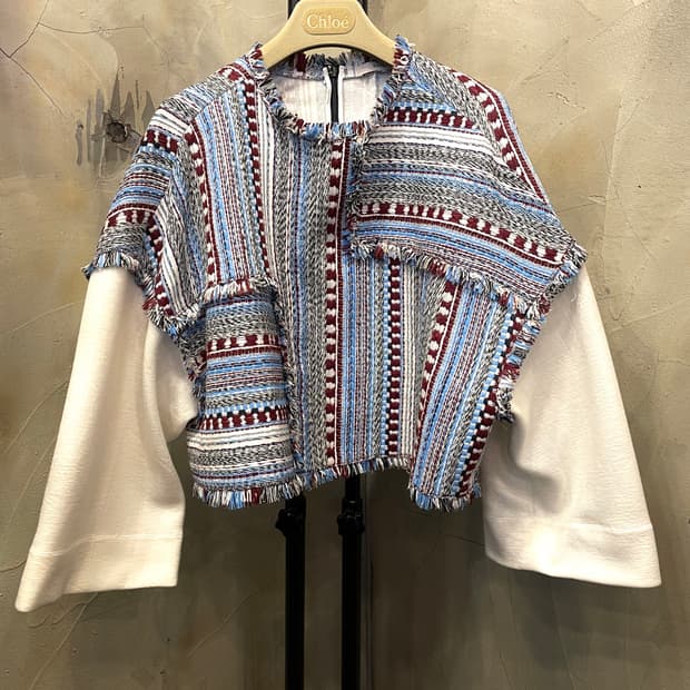 시스템 트위드 크롭 55~66