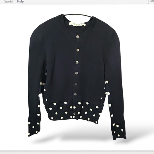 꼼데가르송 도트 도킹 가디건