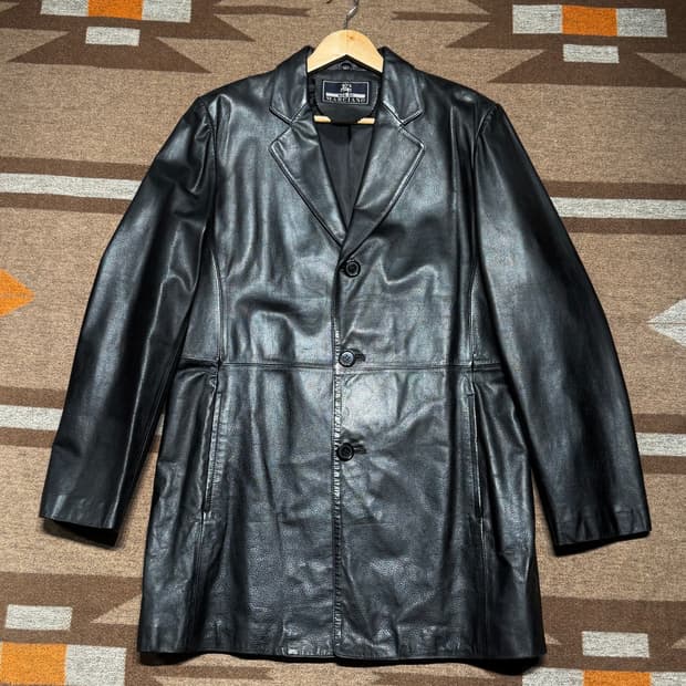 마르시아노 카우레더 카 코트 L 소가죽 자켓