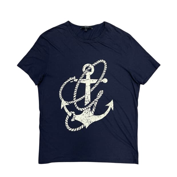 구찌 네이비 닻 크랙로고 반팔(S)