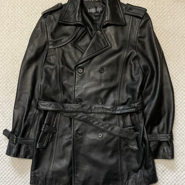 JUUN.J 준지 정욱준 LONE 웨스턴 무드 양가죽 더블 레더 코트