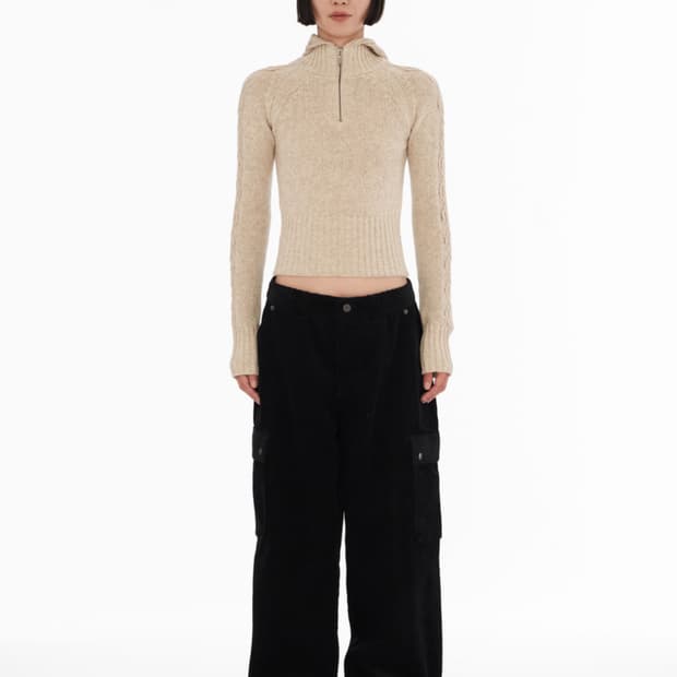 웰빙익스프레스 corduroy pocket pants black