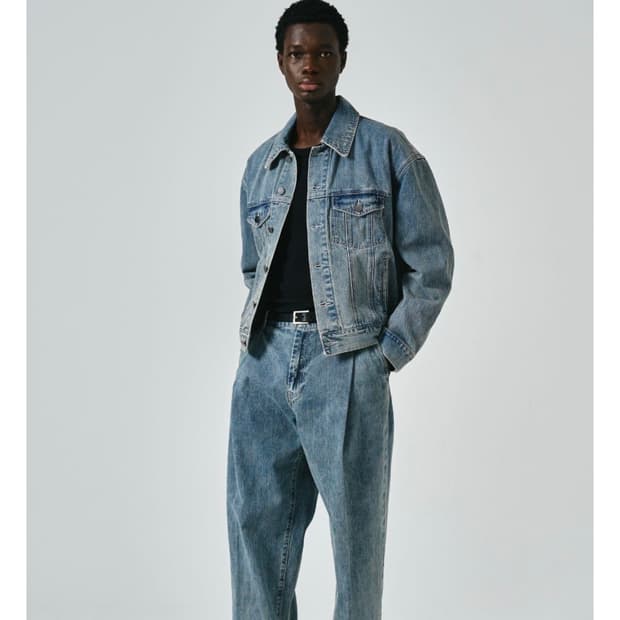 노이어 오버핏 크롭 데님 자켓