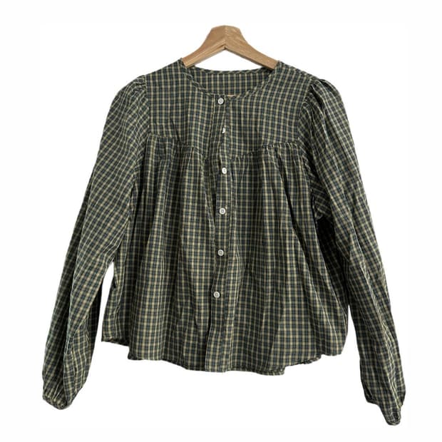 Vintage check blouse 
