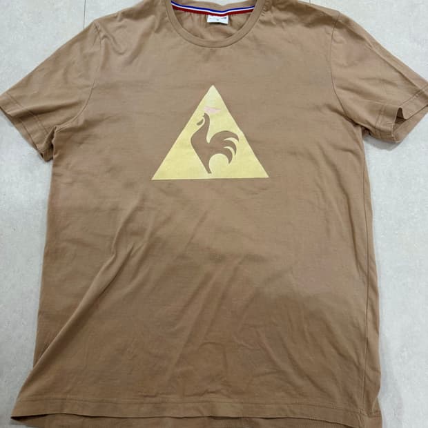 르꼬끄 반팔티 M 베이지 le coq sportif