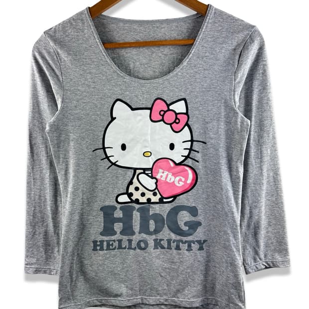 헬로키티 그레이 프린팅 롱슬리브2953