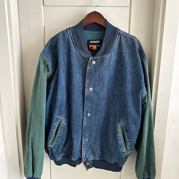 Hartwell ViaSport 데님 바시티 자켓 made in usa