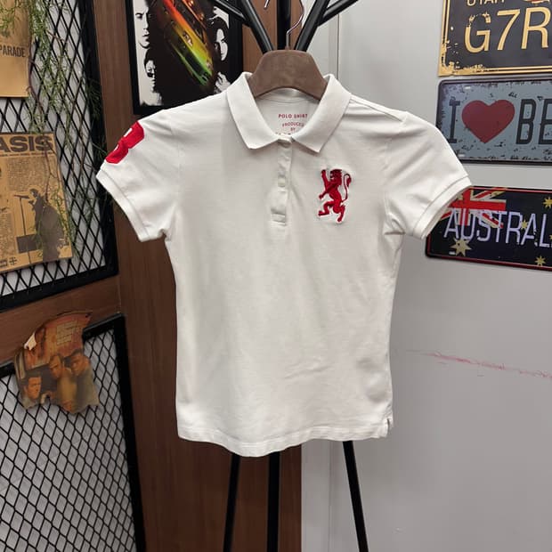 Giodano, Red Logo White PK Shirt