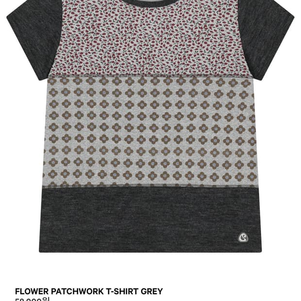 코이세이오 플라워 패치워크 티셔츠 그레이 2사이즈