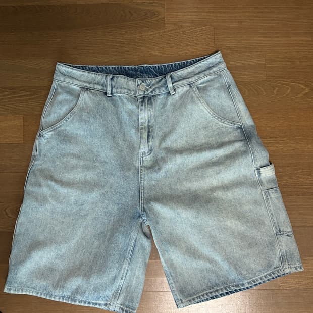 아웃스탠딩 카펜터 데님 쇼츠 라이트 블루 L 34