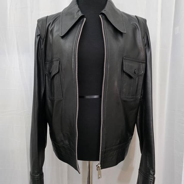 상태좋음)리얼 양가죽 숏자켓. 가죽블루종