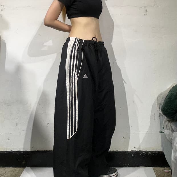 00s 아디다스 블랙 데드스탁 대장급 벌룬핏 와이드 트랙 팬츠 XXL