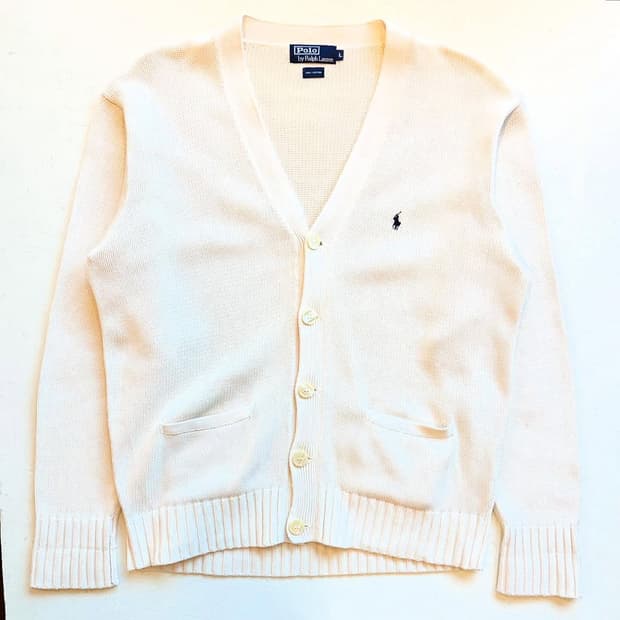 폴로랄프로렌 크림 코튼 가디건