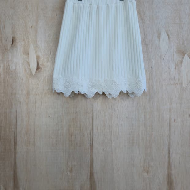 rienda 화이트 밴딩 플라워 레이스 미니 스커트xsmall 