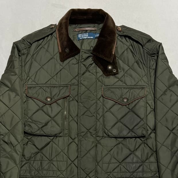 L 폴로랄프로렌 코듀로이 카라 퀄팅 자켓