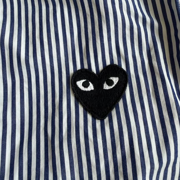 꼼데 여성 블루 스트라이프 셔츠 S