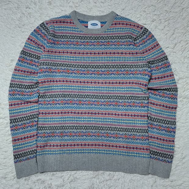 일본 OLD NAVY 올드네이비 페어아일패턴 스웨터 M